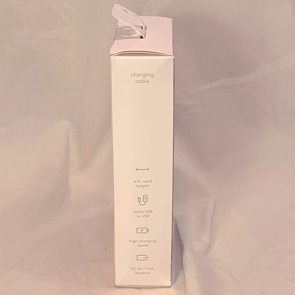 heyday 6' MicroUSB to USB-A Cable 6ft Black/White/Gunmetal, NIB - Picture 2 of 7